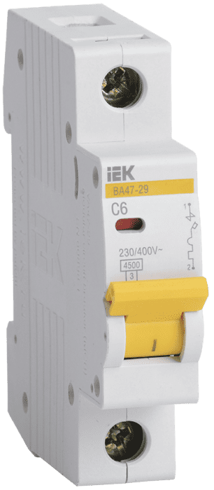 Автоматический выключатель ВА 47-29 4,5 кА характеристика С 16А 1П IEK