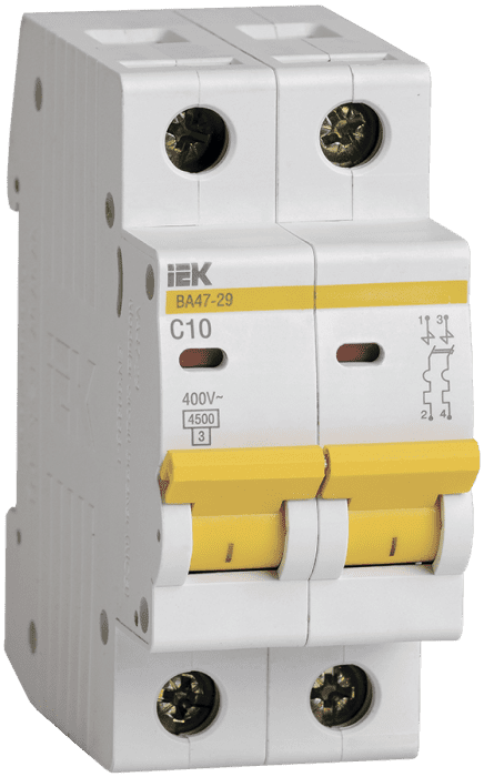 Автоматический выключатель ВА 47-29 4,5 кА характеристика С 16А 2П IEK
