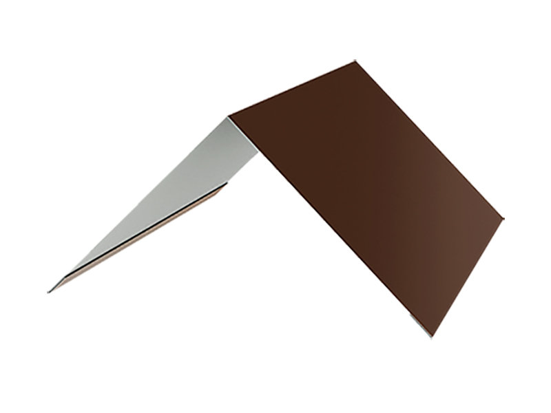 Планка конька плоского для металлочерепицы 145*145 0.45мм 2М  RAL8017 шоколад  