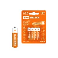Батарейка щелочная TDM LR03 (AAA) Alkaline 1.5В (упак. 4 шт)