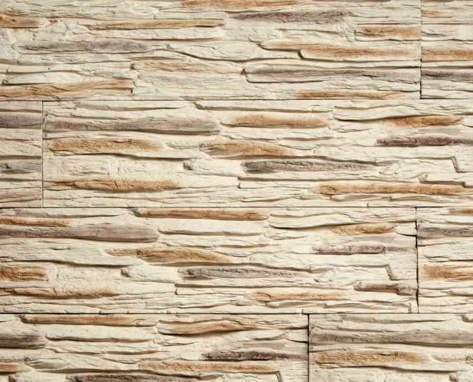 Сланец тонкослойный (песочный) декоративный камень 372×92×18мм  - бетон